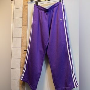 Purple adidas sweatpants